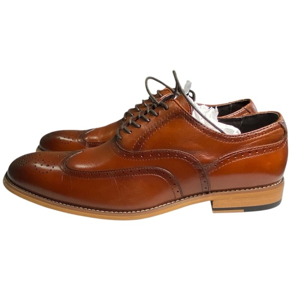 Stacey Adams Classic Brown Leather Oxford Brogues, 8.5 - Picture 3 of 13